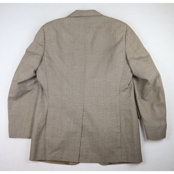 JOHN WEITZ BY PALM BEACH - VINTAGE MEN'S BEIGE BROWN BLAZER SUIT JACKET - 40R - Picture 6 of 7
